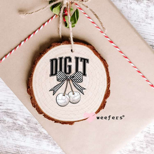 Dig It Volleyball Cherries UV DTF Decal Ornament Weefers