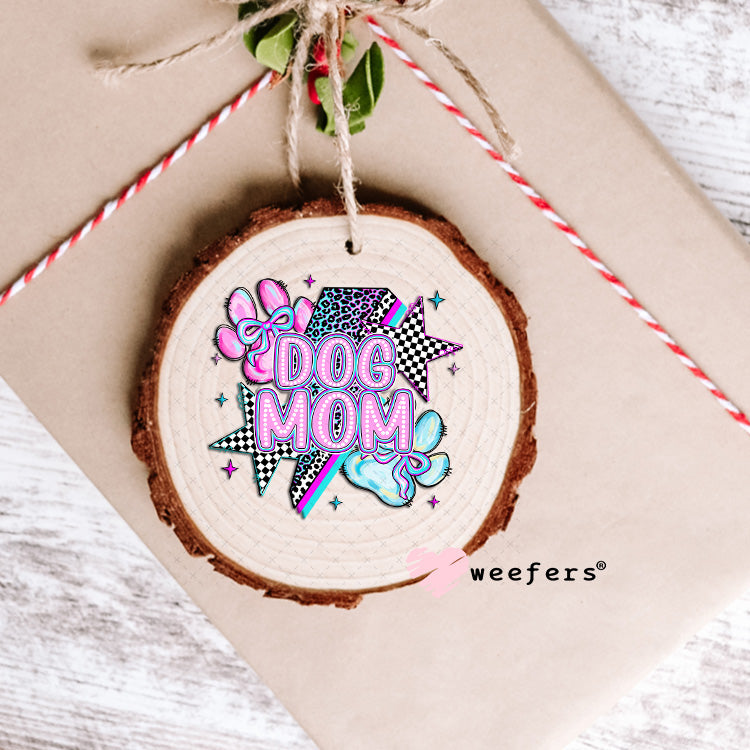 Dog Mom Purple Blue Lightening Bolt UV DTF Decal Ornament Weefers