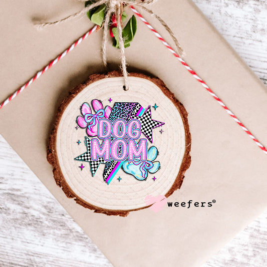 Dog Mom Purple Blue Lightening Bolt UV DTF Decal Ornament Weefers