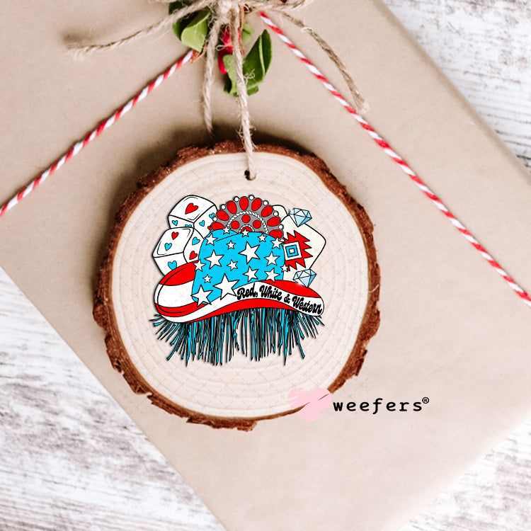 Red White and Western UV DTF Decal Ornament Weefers
