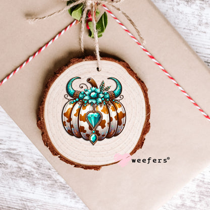 Turquoise Pumpkin UV DTF Decal Ornament Weefers