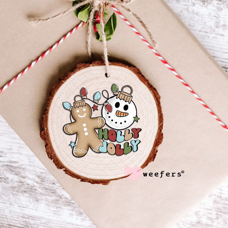 Holly Jolly Christmas UV DTF Decal Ornament Weefers
