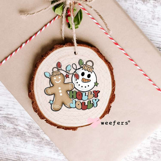 Holly Jolly Christmas UV DTF Decal Ornament Weefers