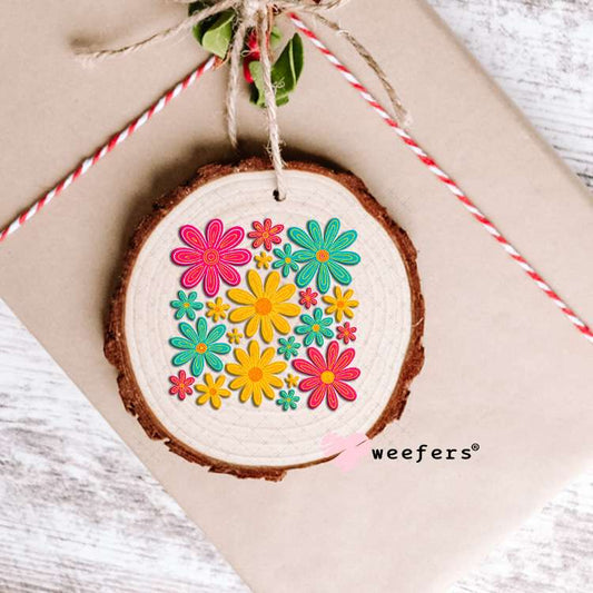Colorful Daisy Flowers UV DTF Decal Ornament Weefers