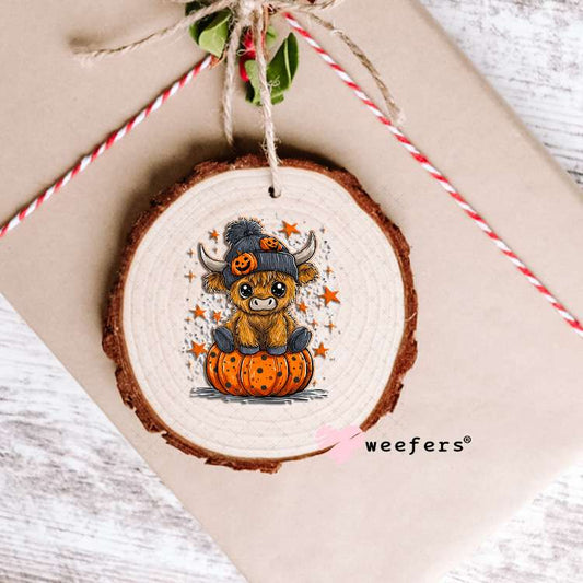 Halloween Highlander Cow UV DTF Decal Ornament Weefers