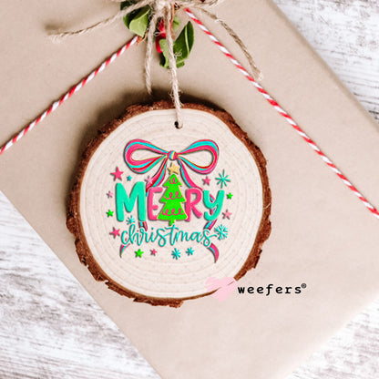 Merry Christmas UV DTF Decal Ornament Weefers