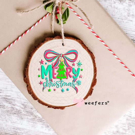 Merry Christmas UV DTF Decal Ornament Weefers