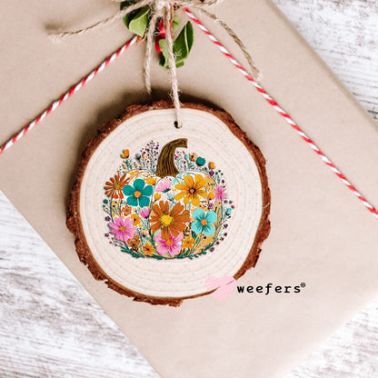 Floral Pumpkin UV DTF Decal Ornament Weefers