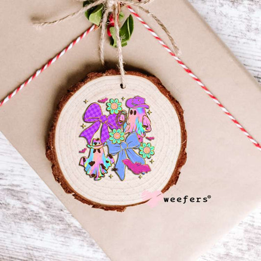 Cowboy Ghost Purple and Violet UV DTF Decal Ornament Weefers