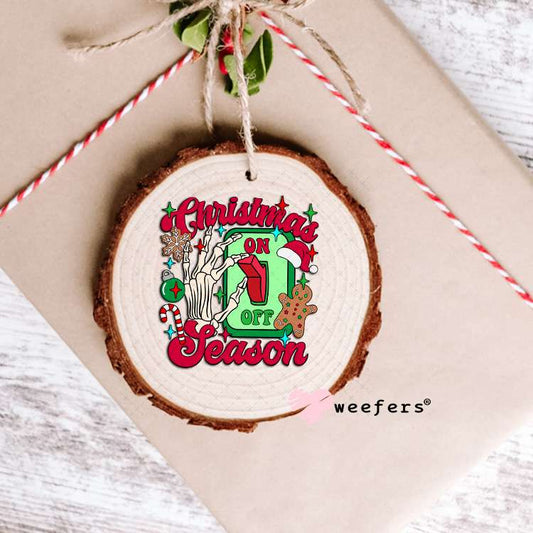 Christmas Season On UV DTF Decal Ornament Weefers