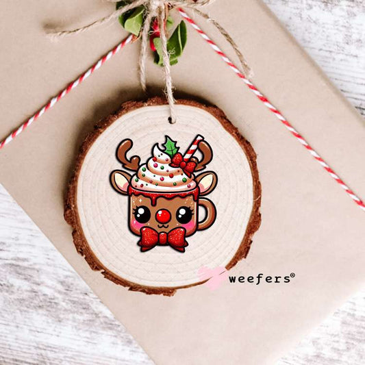 Hot Cocoa Christmas Reindeer UV DTF Decal Ornament Weefers
