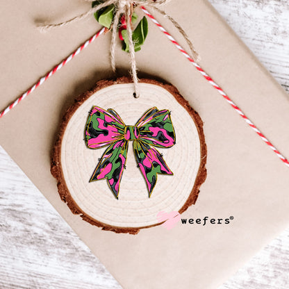 Pink Camo Bow UV DTF Decal Ornament Weefers
