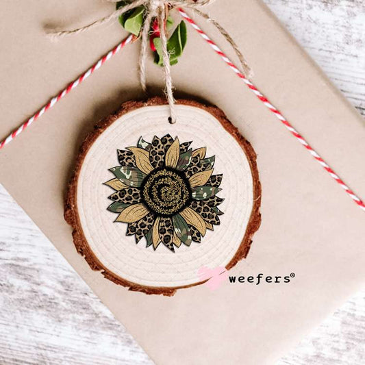 Camo Sunflower UV DTF Decal Ornament Weefers