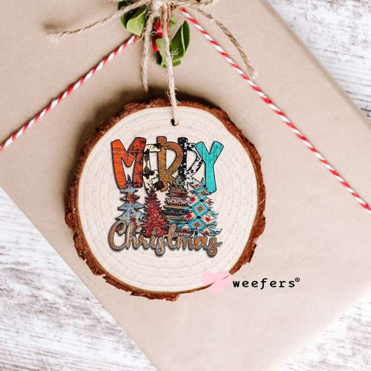 Western Merry Christmas UV DTF Decal Ornament Weefers