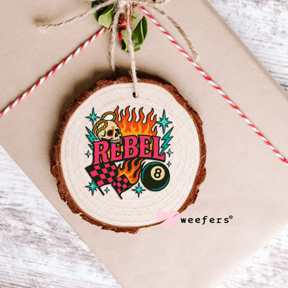 UV DTF Decal - Rebel Flames and Eightball Ornament Weefers