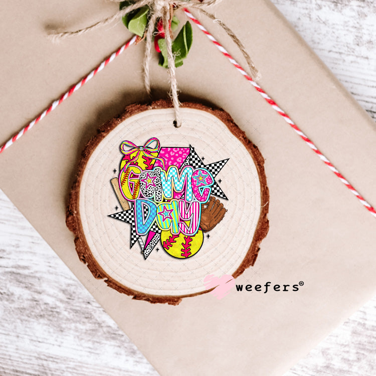 UV DTF Decal - Preppy Gameday Softball Ornament Weefers