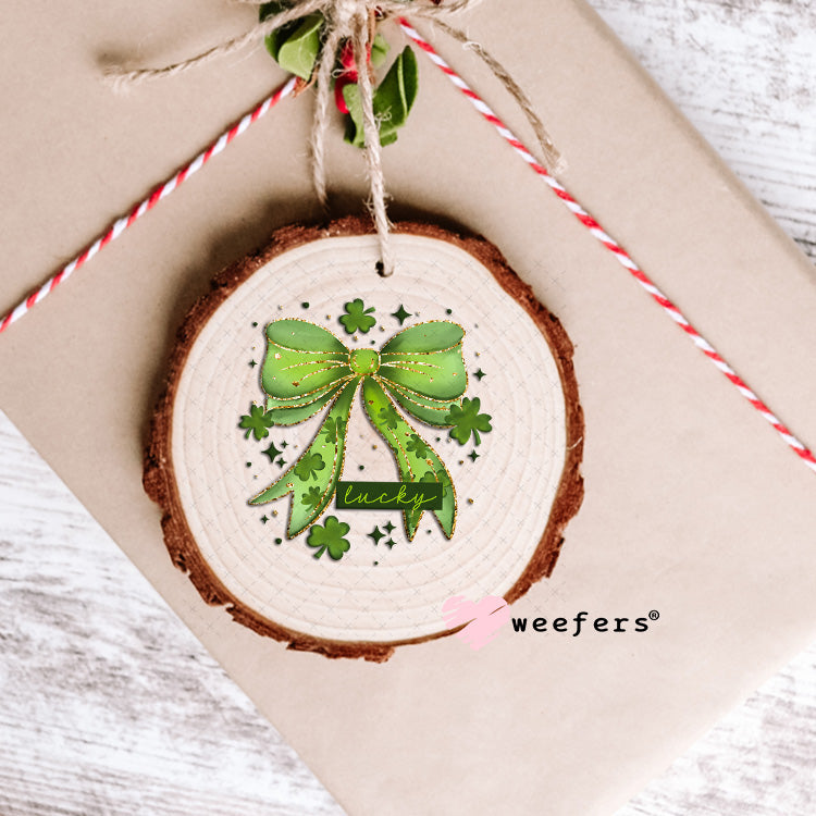 UV DTF Decal - Lucky Bow Patrick's Day Ornament Weefers