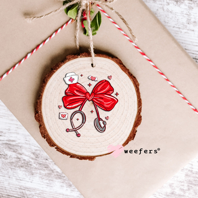 UV DTF Decal - Nurse Bow Valentine's Ornament Weefers