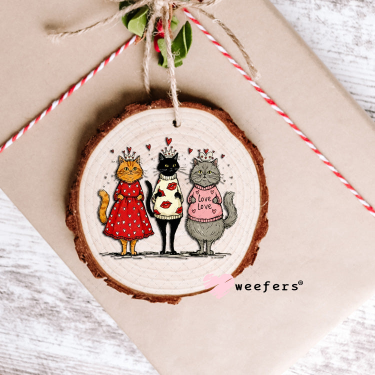 UV DTF Decal - Granny Cats Valentine's Day Ornament Weefers