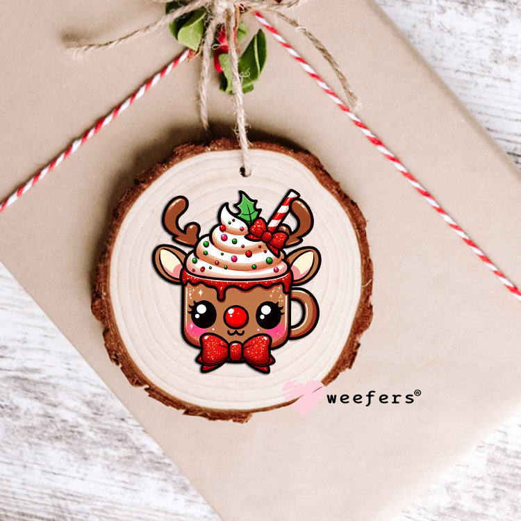 Reindeer Christmas Cocoa UV DTF Ornament Decal