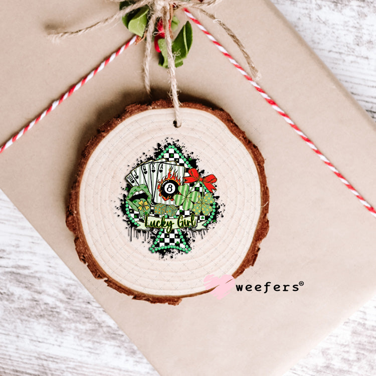 UV DTF Decal - Lucky Girl St. Patrick's Western Ornament Weefers