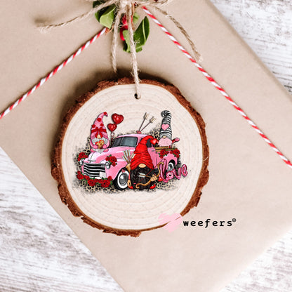 UV DTF Decal - Gnomes Pink Truck Valentine's Day Ornament Weefers