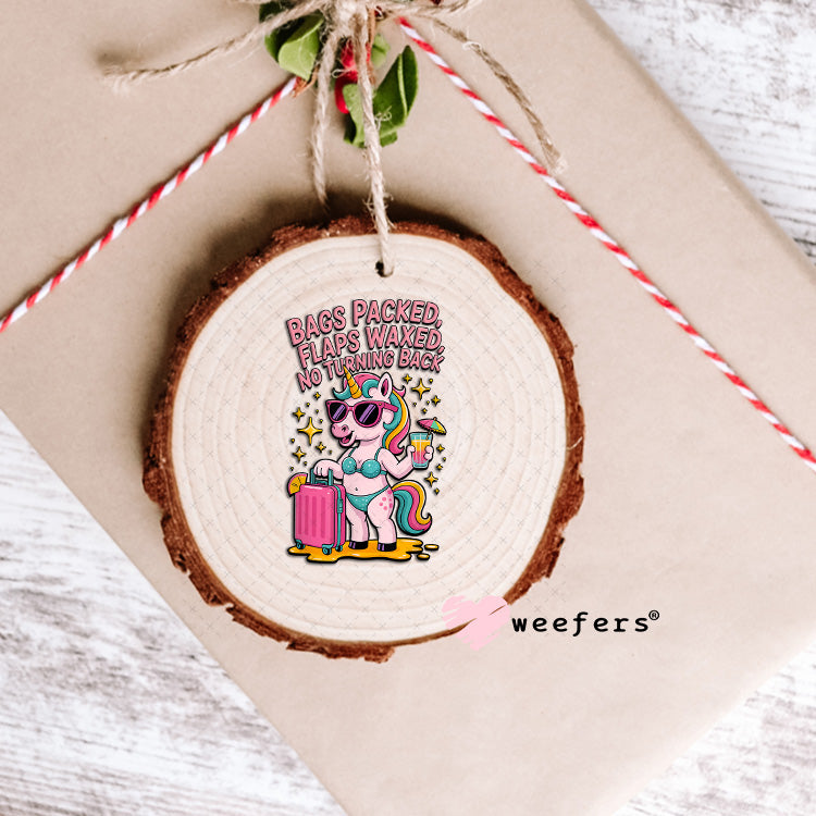 UV DTF Decal - Bags Packed Flaps Waxed No Turning Back Ornament Weefers