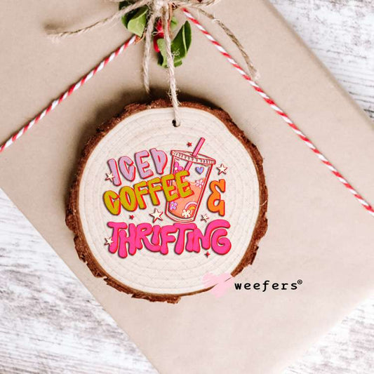 UV DTF Decal - Iced Coffee and Thrifting Ornament Weefers