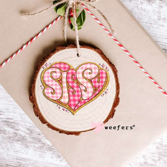 UV DTF Decal - Sissy Pink Checkered Ornament Weefers
