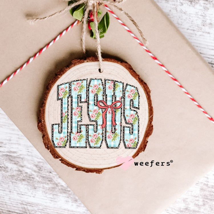 UV DTF Decal - Jesus Coquette Bow and Paisley Ornament Weefers