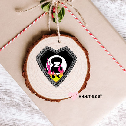 UV DTF Decal - Western Heart Eightball Ornament Weefers