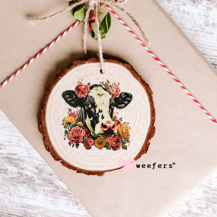 UV DTF Decal - Dairy Cow Florals Ornament Weefers