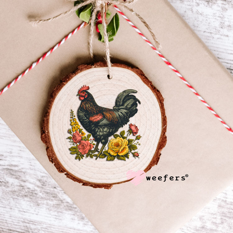 UV DTF Decal - Rooster Florals Ornament Weefers