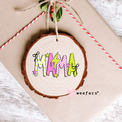 UV DTF Decal - Mama Pink Green Checkered Ornament Weefers