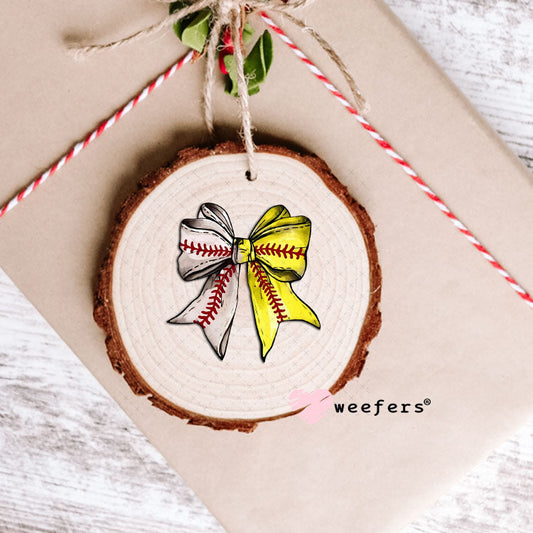 UV DTF Decal - Baseball Softball Bow Ornament Weefers