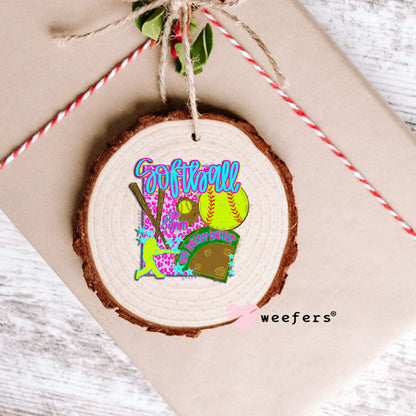UV DTF Decal - Softball 3 Up 3 Down Ornament Weefers