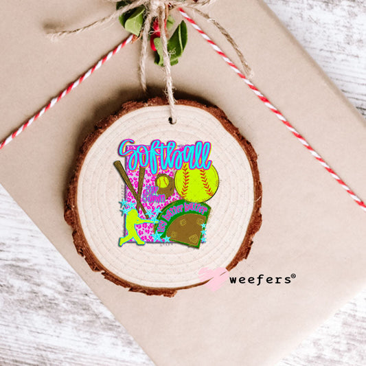 UV DTF Decal - Softball 3 Up 3 Down Ornament Weefers