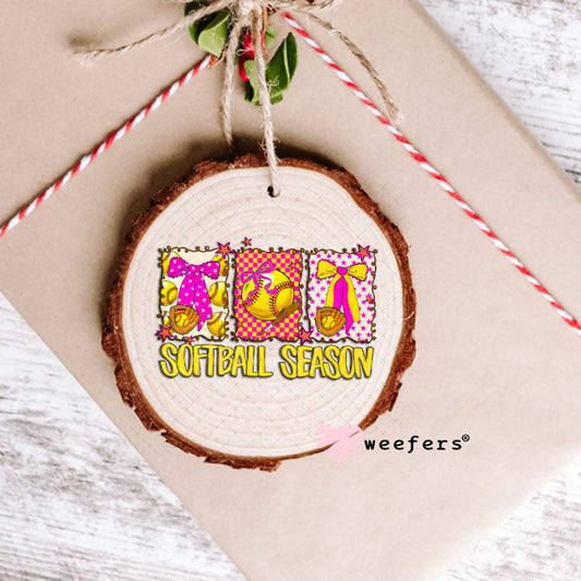 UV DTF Decal - Softball Season Pink Ornament Weefers