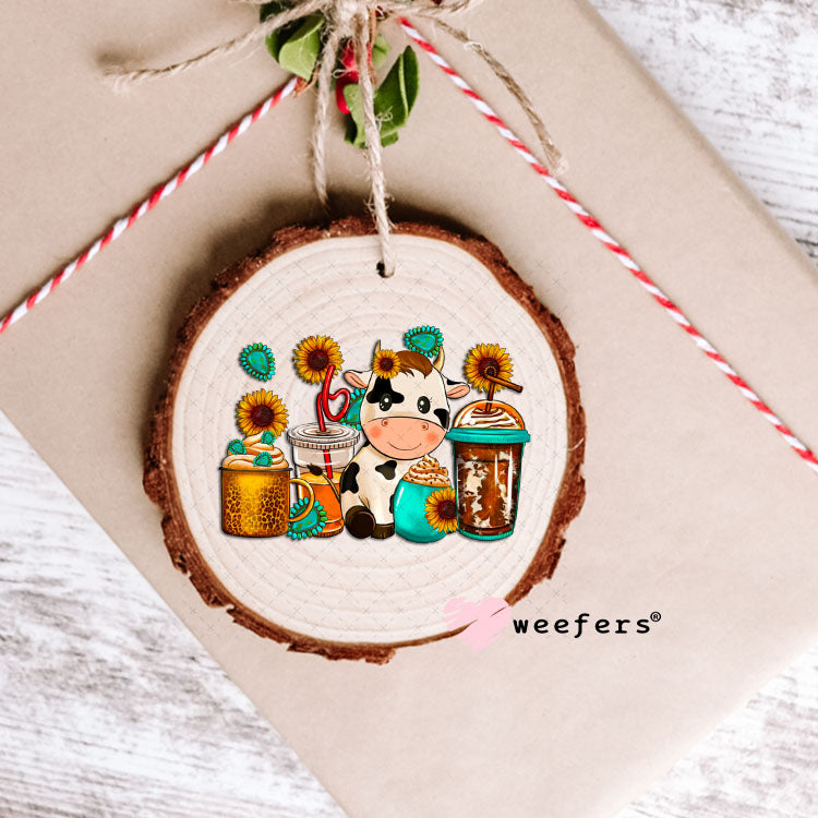 UV DTF Decal - Coffee Highlander Cow Western Ornament Weefers
