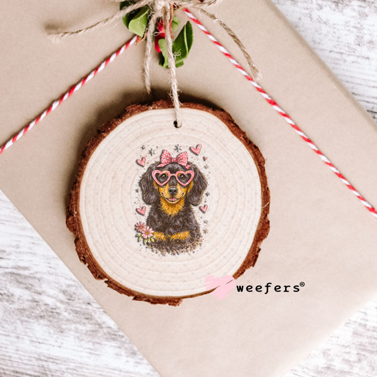 UV DTF Decal - Hearts Dachshund Ornament Weefers