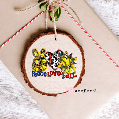 UV DTF Decal - Peace Love Softball Ornament Weefers