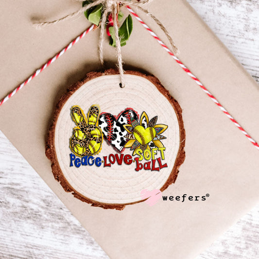 UV DTF Decal - Peace Love Softball Ornament Weefers