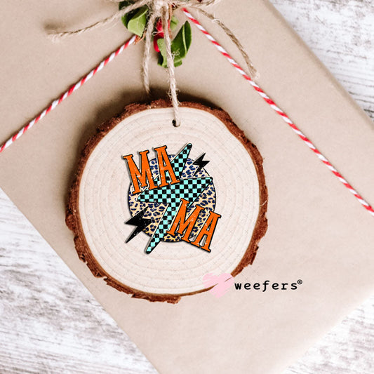UV DTF Decal - Mama Checkered Lightening Bolt Ornament Weefers