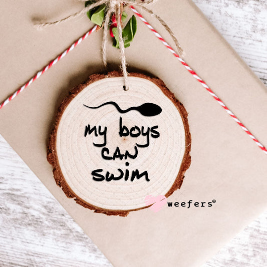 UV DTF Decal - My Boys Can Swim Pregnancy Announcement Ornament Weefers