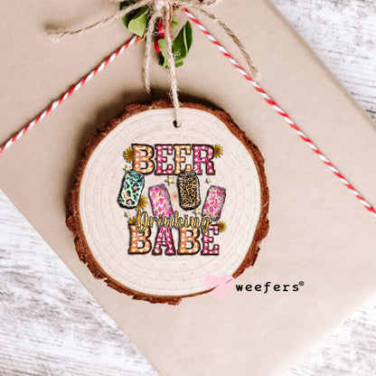UV DTF Decal - Beer Drinking Babe Ornament Weefers