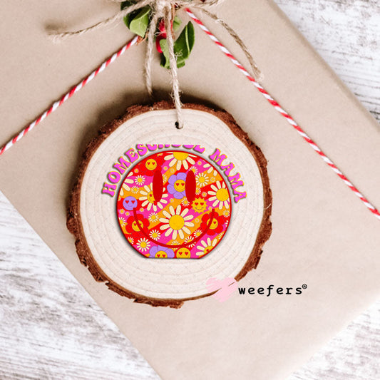 UV DTF Decal - Homeschool Mama Smile Face Ornament Weefers