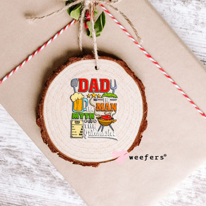 UV DTF Decal - Dad the Man The Grillmaster White Ornament Weefers