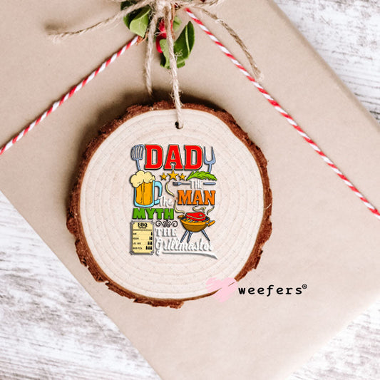 UV DTF Decal - Dad the Man The Grillmaster White Ornament Weefers
