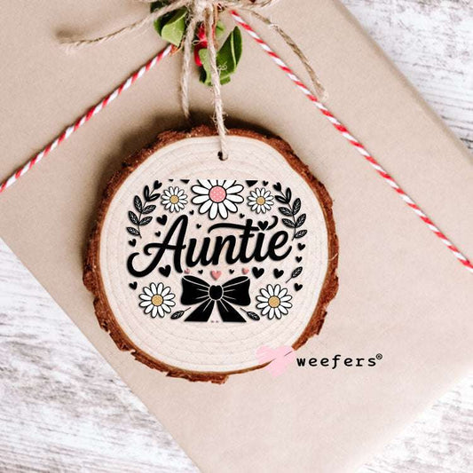 UV DTF Decal - Auntie Black Bow Ornament Weefers