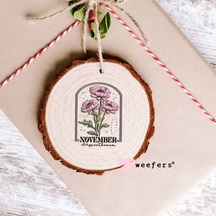 UV DTF Decal - November Chrysanthemum Birthday Month Ornament Weefers